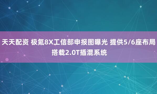 天天配资 极氪8X工信部申报图曝光 提供5/6座布局 搭载2.0T插混系统