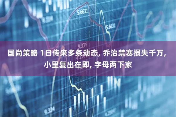 国尚策略 1日传来多条动态, 乔治禁赛损失千万, 小里复出在即, 字母两下家